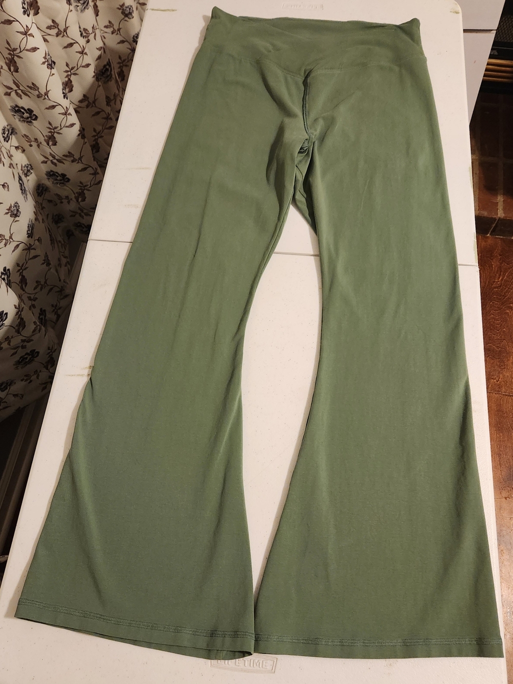 PINK Victoria's Secret Olive Green Flare Yoga Pants
